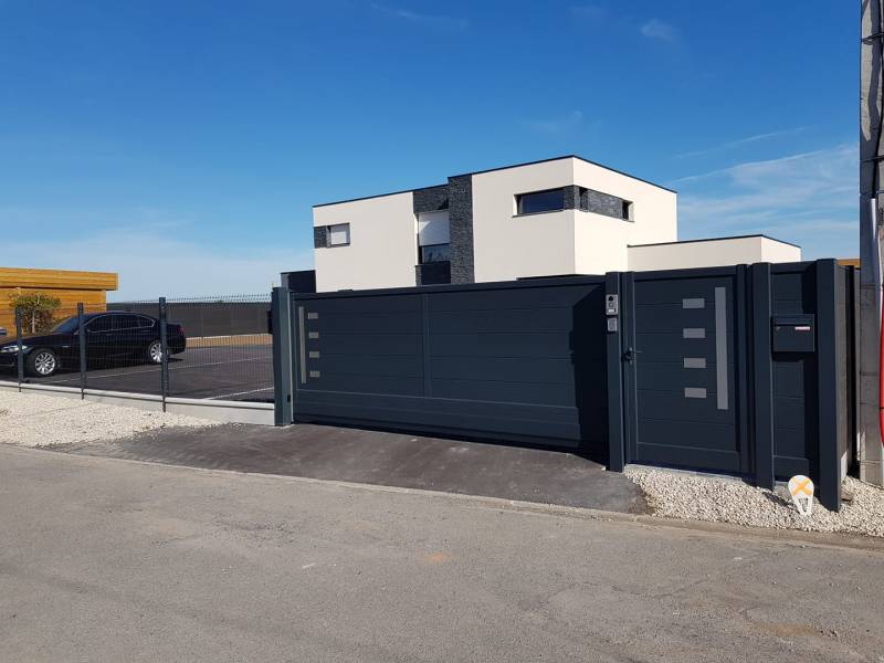 portal coulissant aluminium sur Bondues